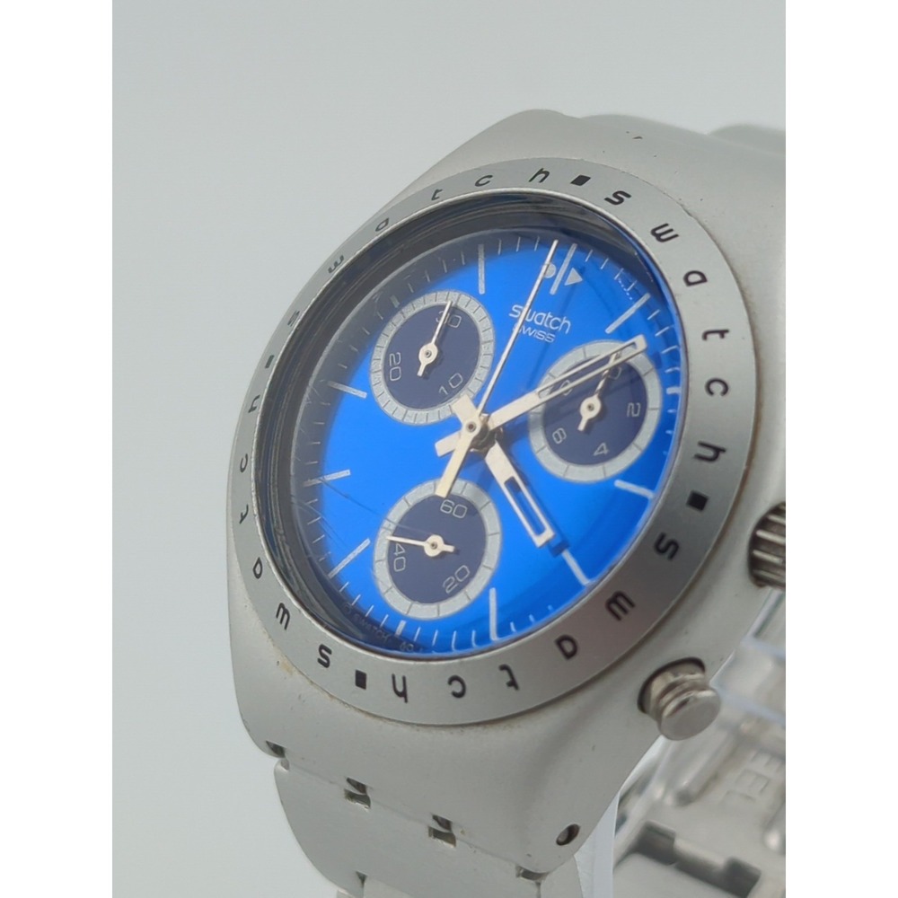 SWATCH WATCH HYPNOTIC IRONY CHRONOGRAPH - 35mm Case - 5.75" Bracelet -‎ Working - Picture 5 of 7